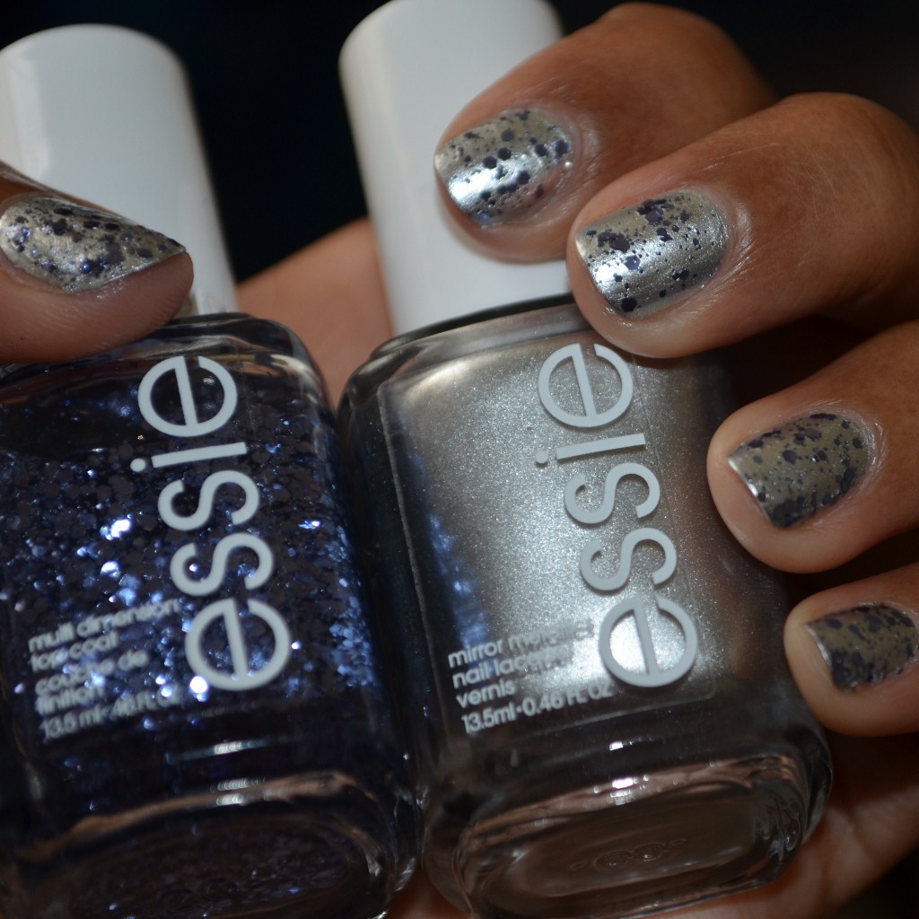 Essie luxeffects - stroke of brilliance over no place like chrome