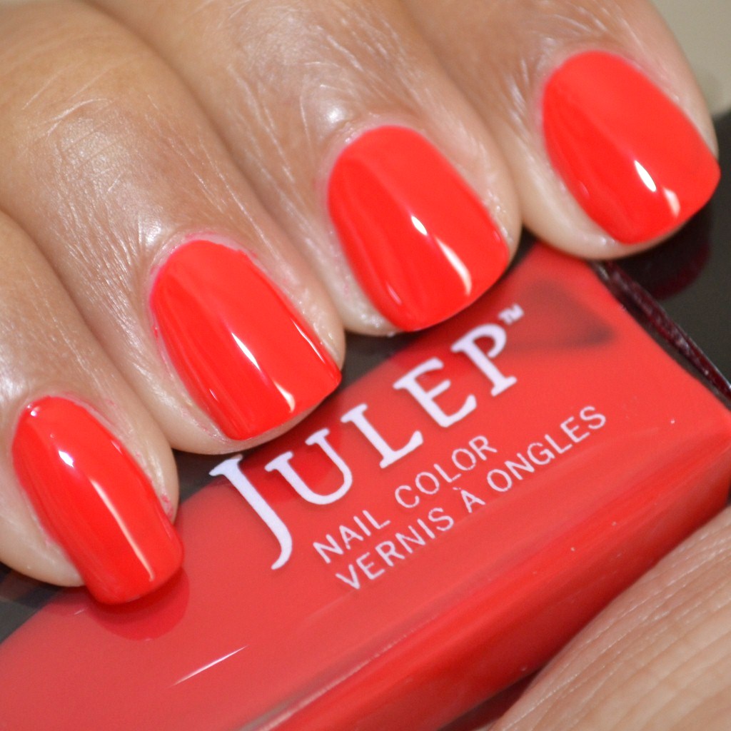 Swatch of Julep Nail Polish Jackie, bright red